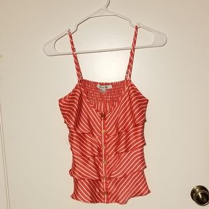 Peppermint Striped Ruffle Top